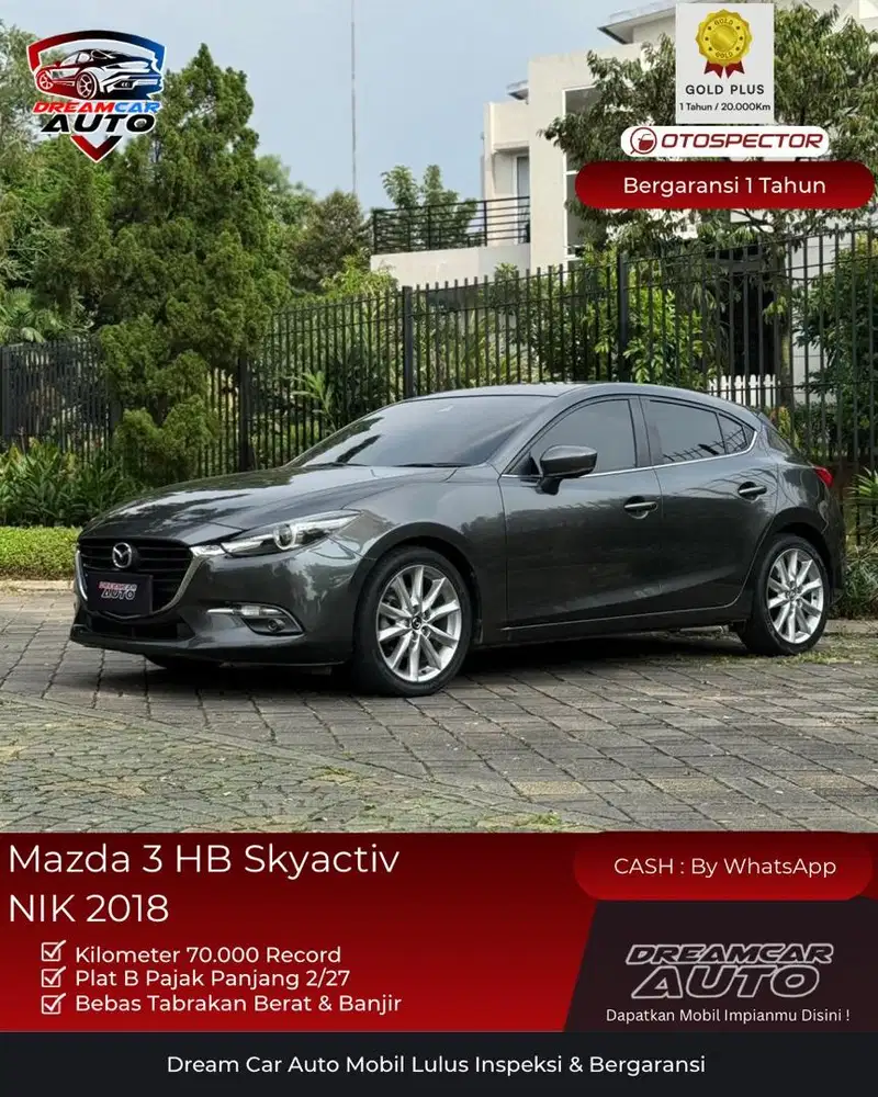 [ KM 70rb ] Mazda 3 Skyactiv Hatchback pre facelift 2018