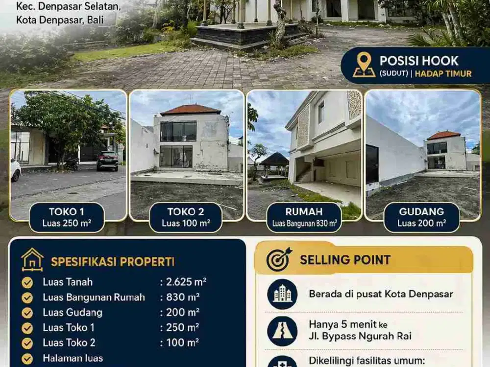 DIJUAL RUMAH + TOKO STRATEGIS – DENPASAR SELATAN, BALI