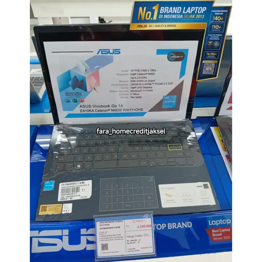 Asus Notebook Celeron 8/512 Blue