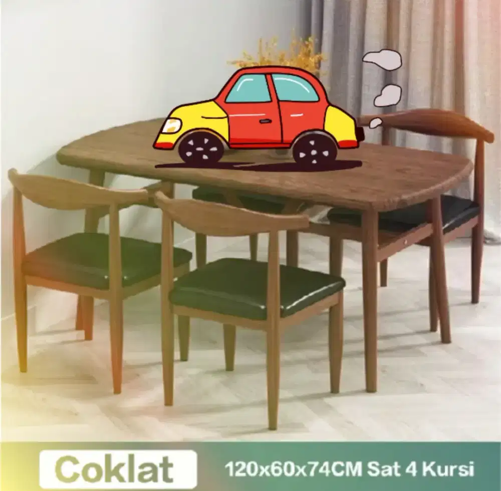 Set meja makan dan kursi