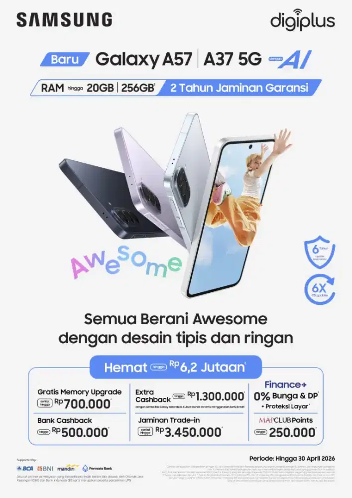 Samsung A57 with CB bank, Free Upgrade, Free ACC, MAP Poin,