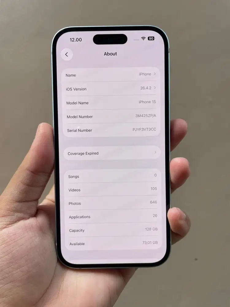iPhone 15 128GB Imei Permanen terdaftar Bea Cukai No minus