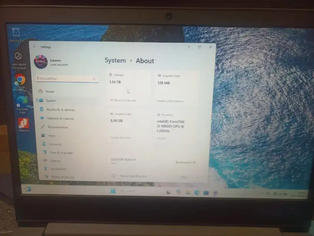 Lenovo Core i3 Gen 10