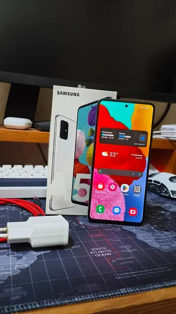 Samsung A 51 fullset masih orian dari baru Ram 6/128 di jual ajah