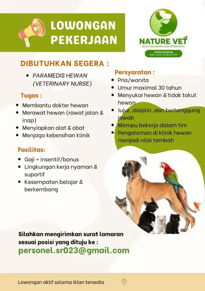 Lowongan Kerja Paramedis Hewan