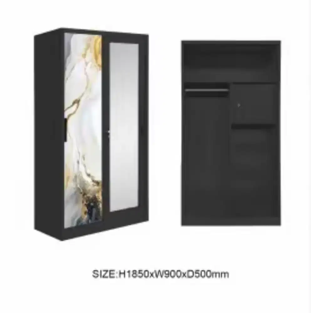 Lemari plat besi 2 pintu 90x50x185