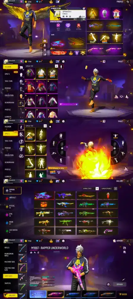 Jual akun FF spek idaman yg minat lansung pm