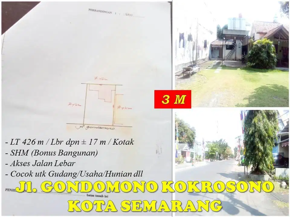 Tanah Gudang Semarang Jl. Gondomono Kokrosono dkt Madukoro& Pelabuhan