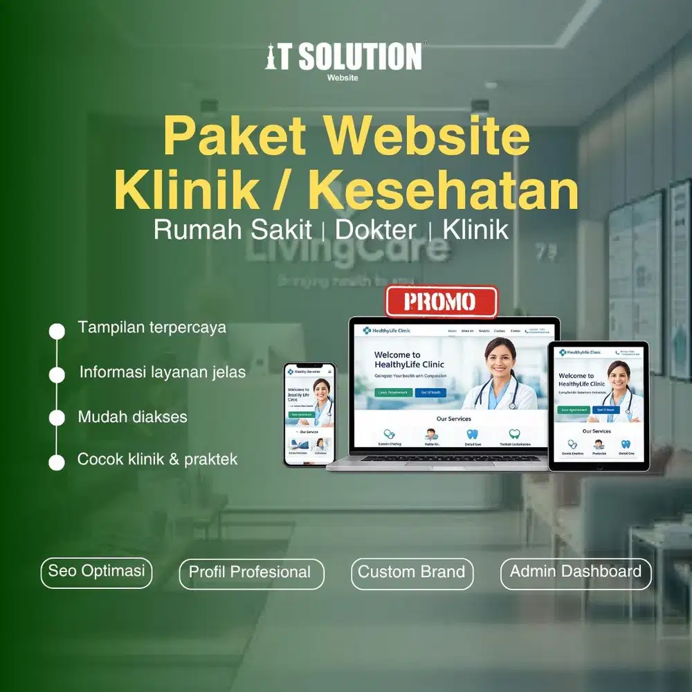 Website Klinik Kesehatan Profesional dan Mobile Friendly