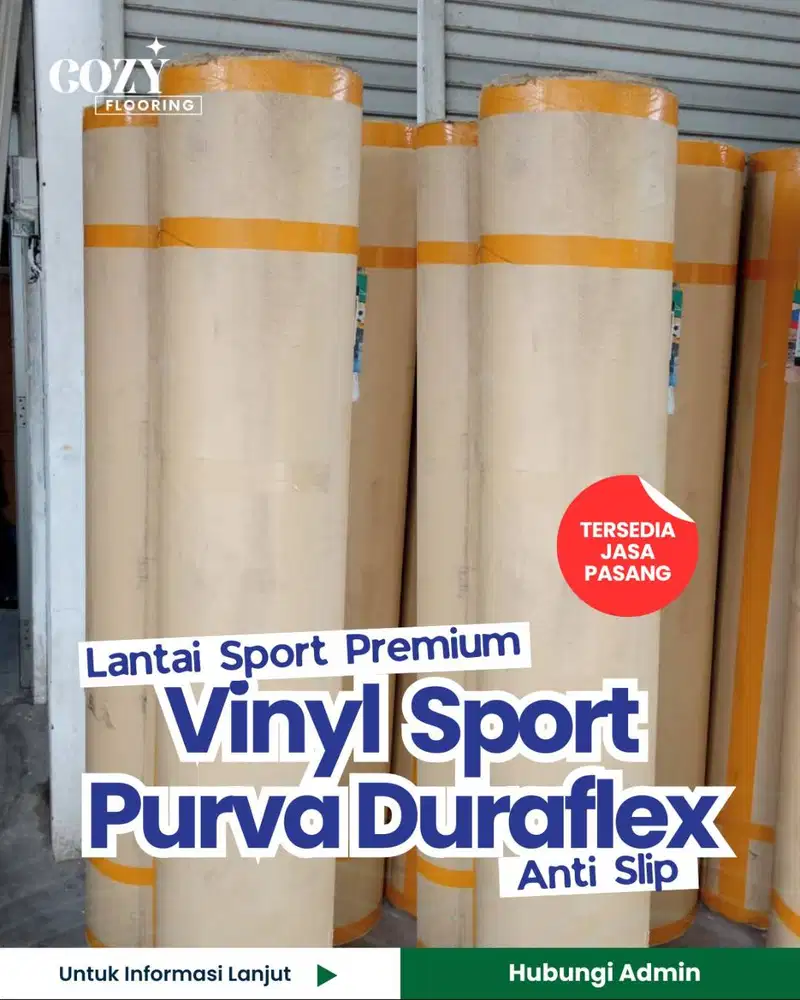 Purva Duraflex Vinyl Sport / Vinyl Roll Lapangan Badminton / Futsal