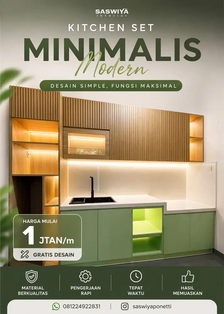 INTERIOR KITCHEN SET MULAI DARI 1 JUTAAN /M GRATIS DESAIN SE SOLORAYA