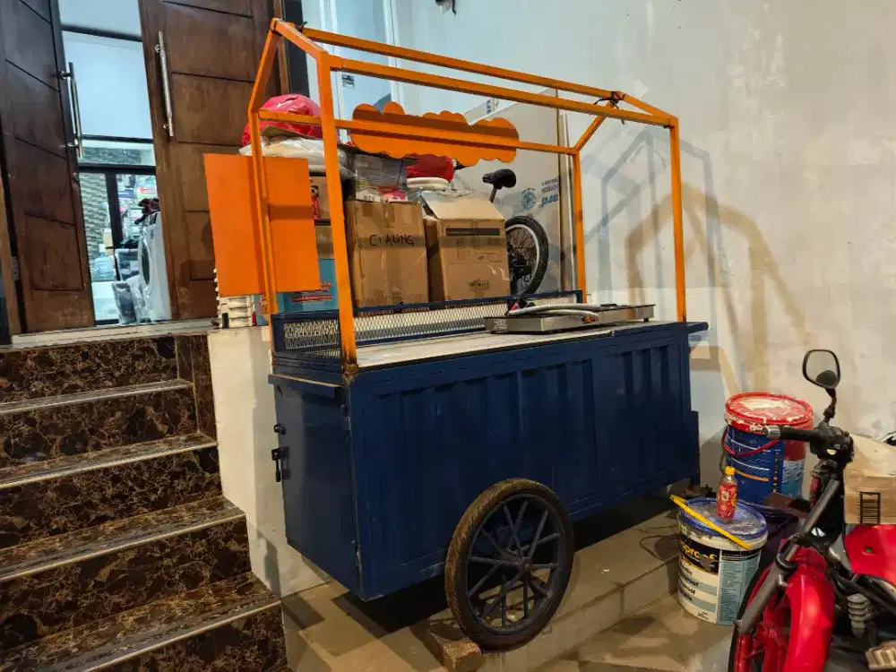 JUAL SUPER MURAH!! KONDISI BISA CEK! CUP SEALER + GEROBAK JUALAN