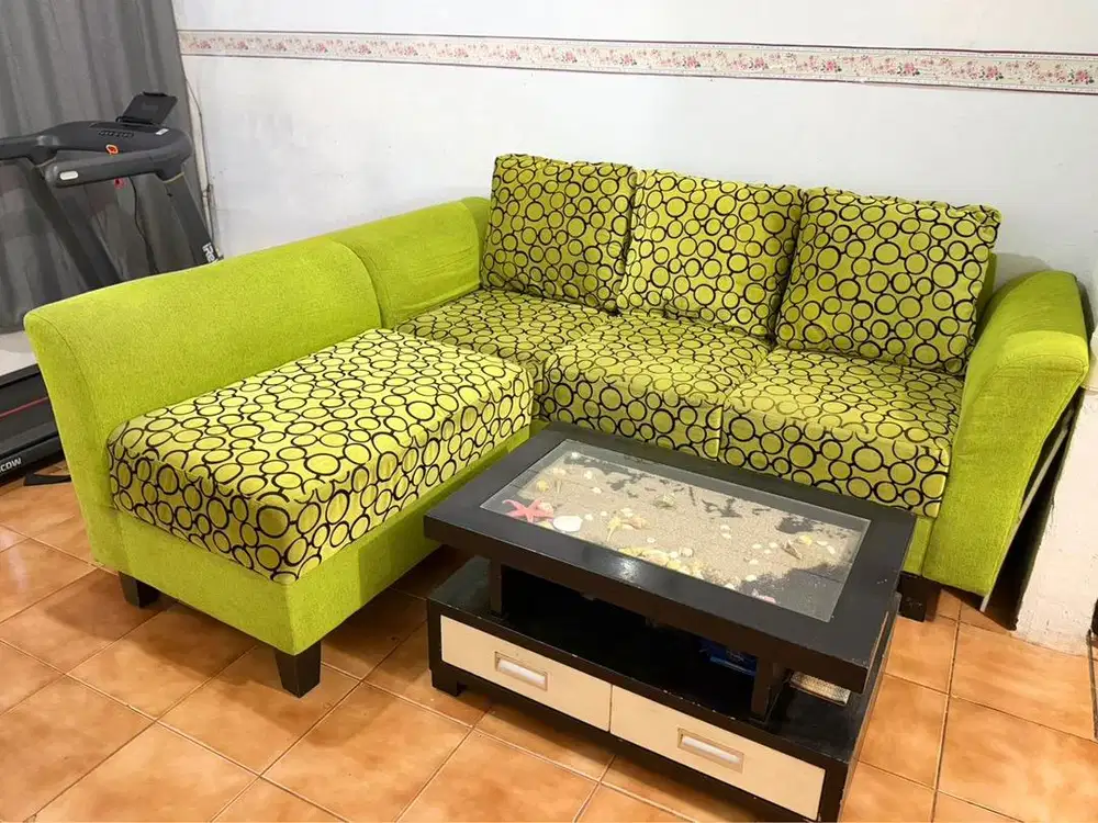 DIJUAL SOFA L DAN MEJA KAYU MINIMALIS - NEGO SAMPAI JADI