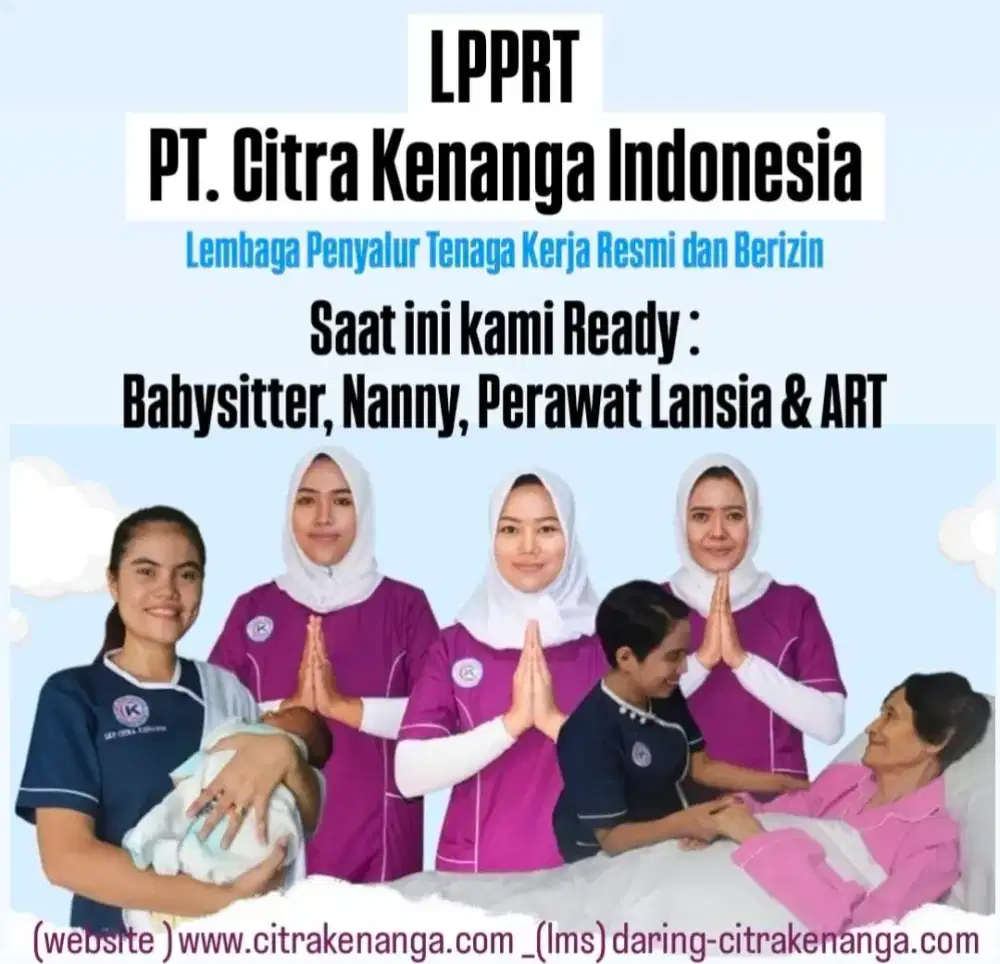 Ready Perawat Lansia, Babysitter, Nanny dan ART
