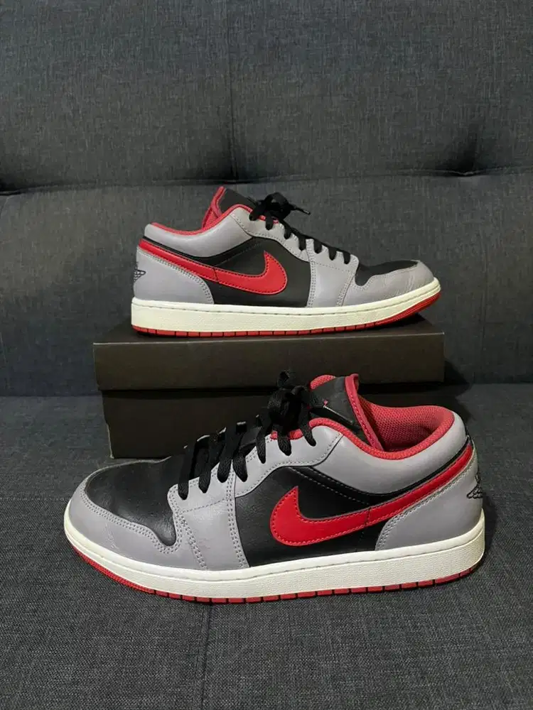 Sepatu Nike Air Jordan 1 Low Cement Fire Red