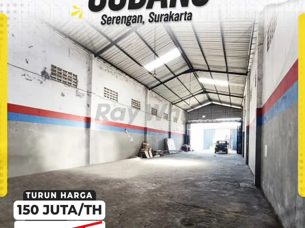 Disewakan Gudang 450meter Siap pakai Jalan Veteran Serengan Solo