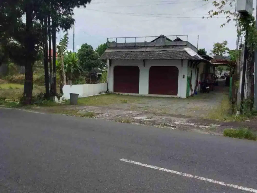 Tanah murah bonus bangunan, pinggir jl palagan km 9,5, cocok utk usaha, bengkel, rumah makan, atau hunian dkt Monjali, Malioboro, Keraton Yogya