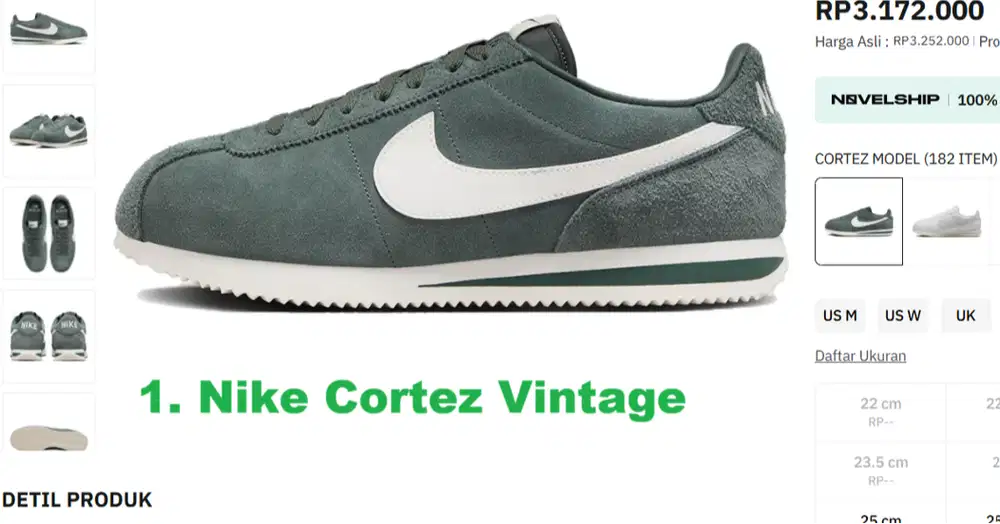 Nike Cortez Vintage Green baru