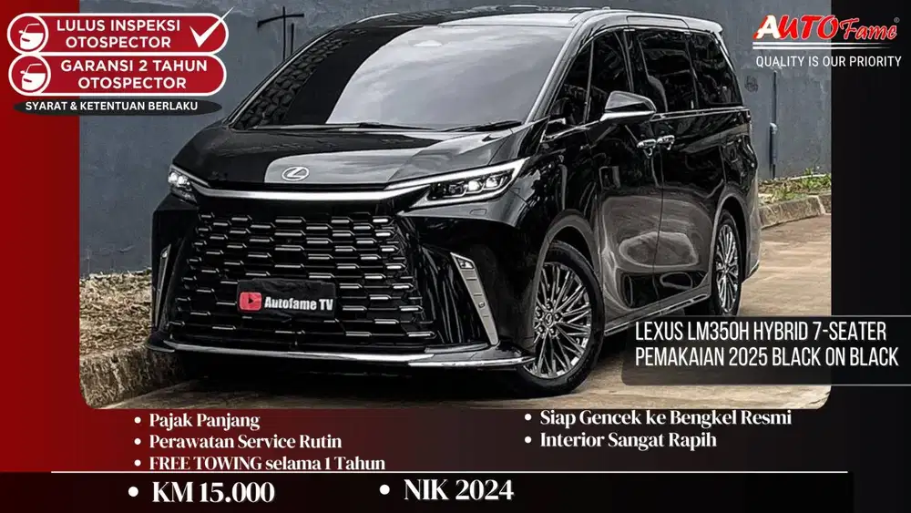 Lexus LM350h Hybrid 7-Seater Pemakaian 2025 Black On Black NIK 2024 Ak