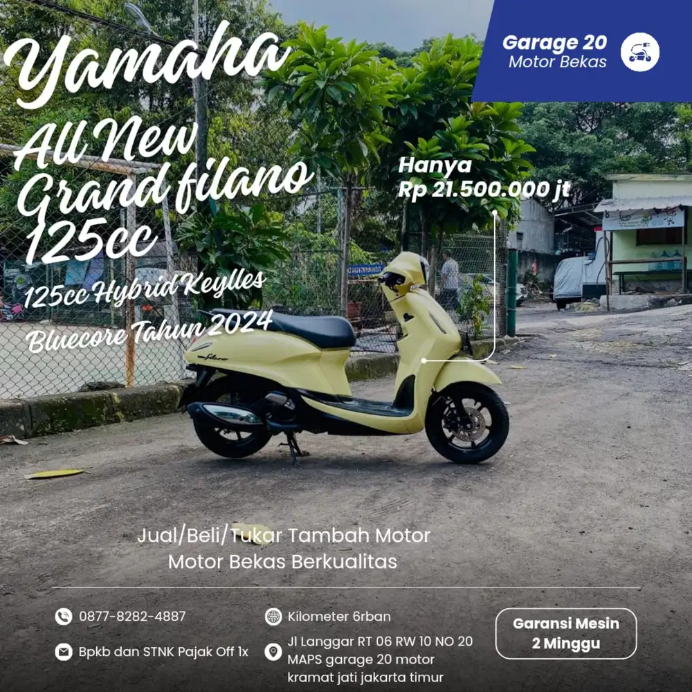 Yamaha All New Grand Filano 125cc Keylles Aks SSS Tahun 2024