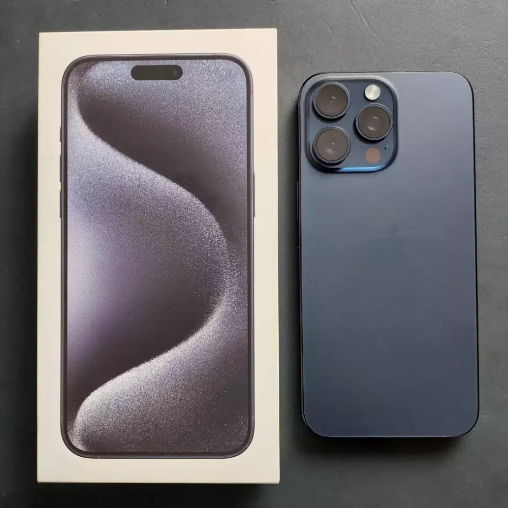 IPHONE 15 PRO MAX 256GB BLUE TITANIUM EX GARANSI INTER