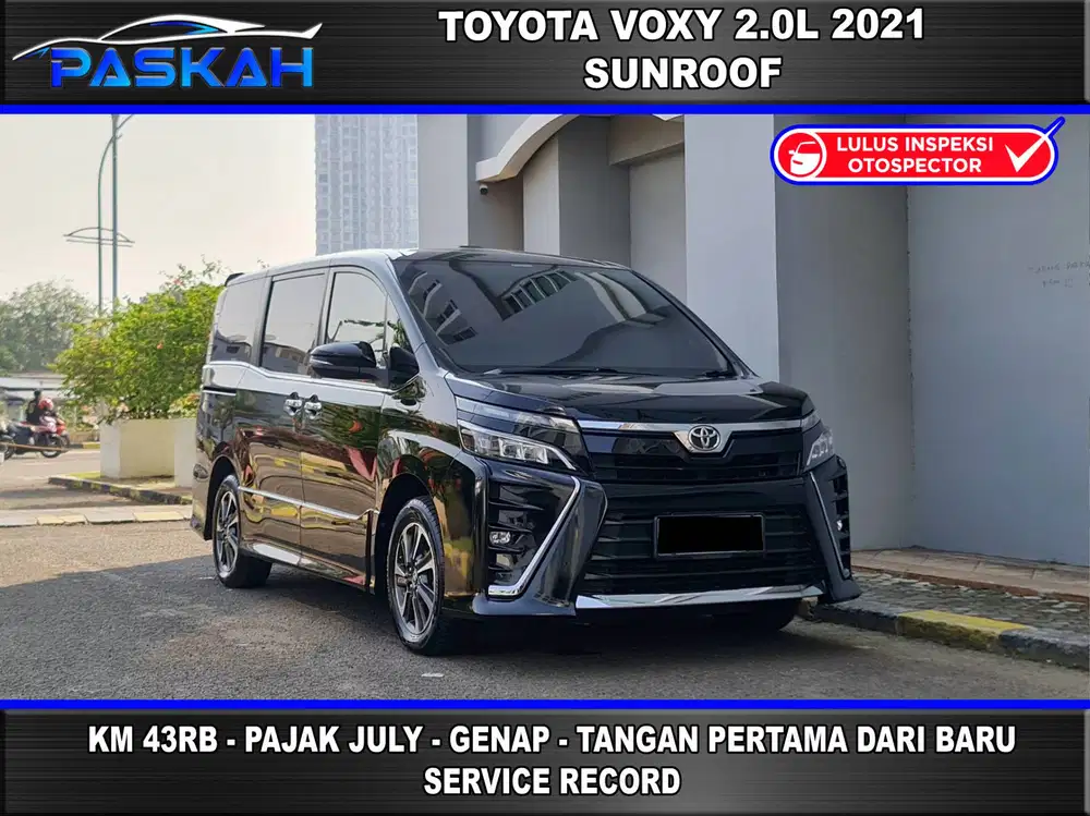SUNROOF Genap PAJAK=JULY Km=43k Bunga=4,5% Toyota Voxy 2021 PASKAH