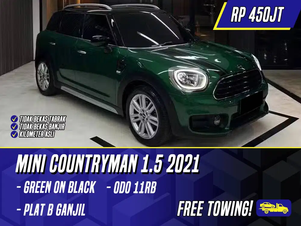 Mini Countryman 1.5 2021 NIK 2020 Green on Black Hijau Cooper
