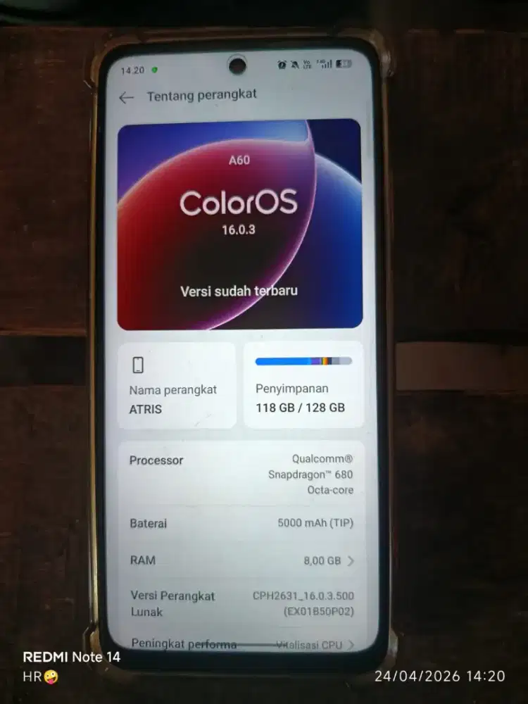 HP Oppo a60 Ram 8/128
