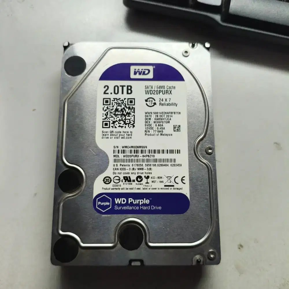 DIJUAL Hard Disk Seken WD Purple 2TB Siap Pakai