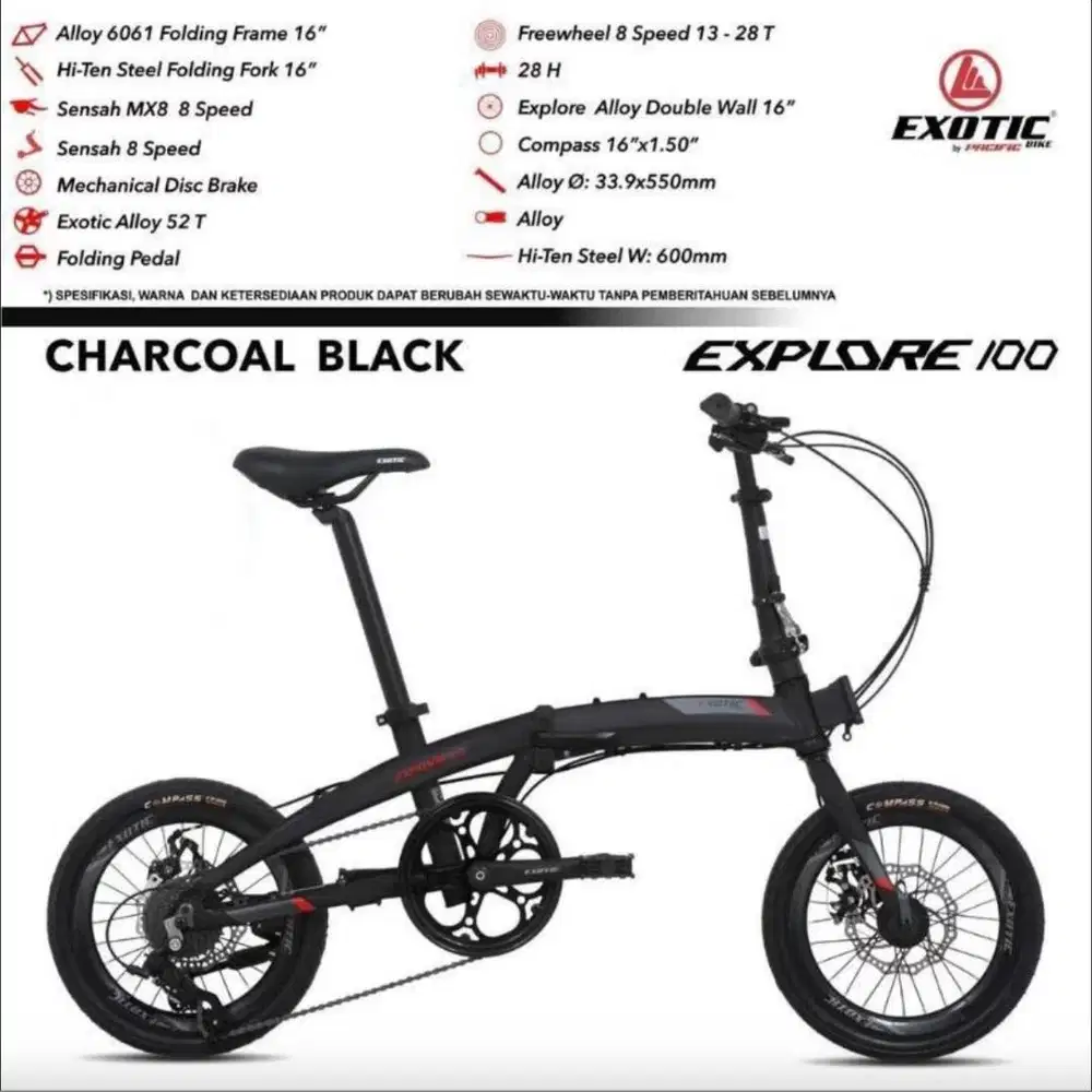 Sepeda Lipat EXOTIC EXPLORE 100 by PACIFIC