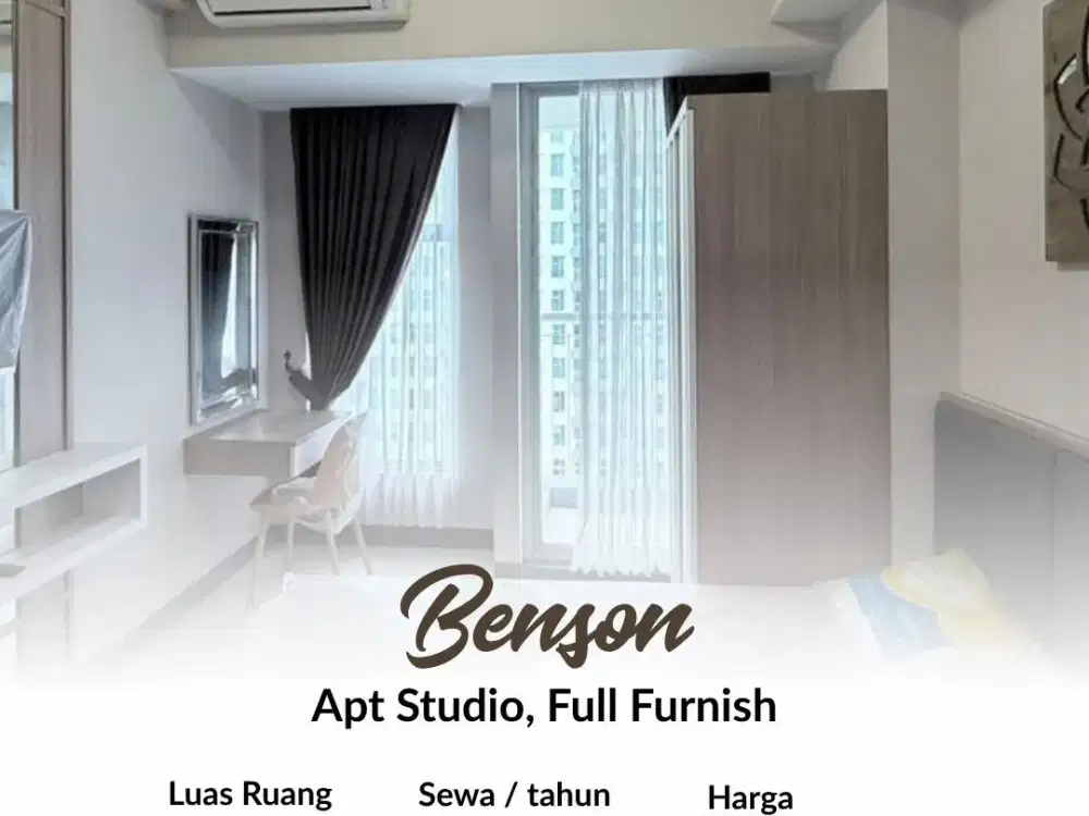 Apartemen Benson, Studio, Full Furnish, Pakuwon Mall