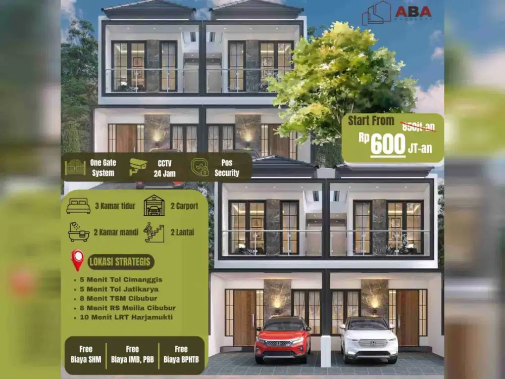 KPR DP 0%. FREE BIAYA2. RUMAH MODERN  DAN ASRI. NEMPEL JALAN RAYA. MUDAH KEMANA2