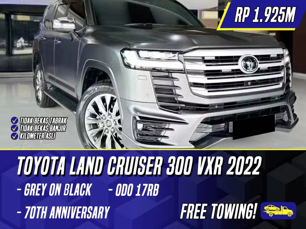 Toyota Land Cruiser 300 VXR 70th 2022 NIK 2021 Grey Black Abu-abu Abu