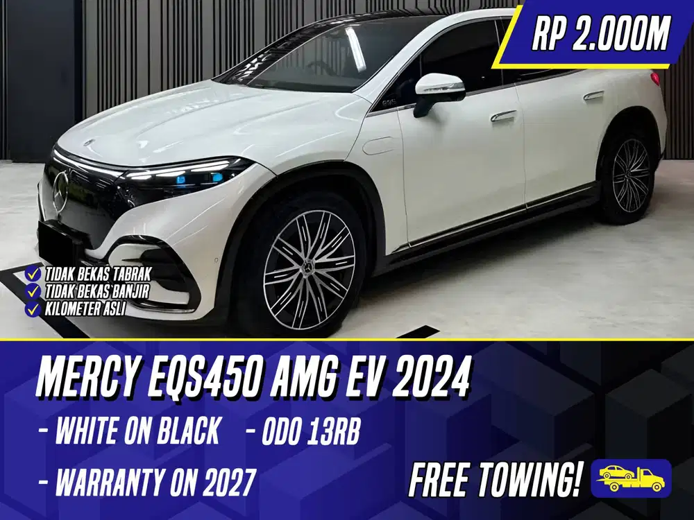 Mercedes Benz EQS450 AMG EV 2024 NIK 2023 White on Black Putih Mercy