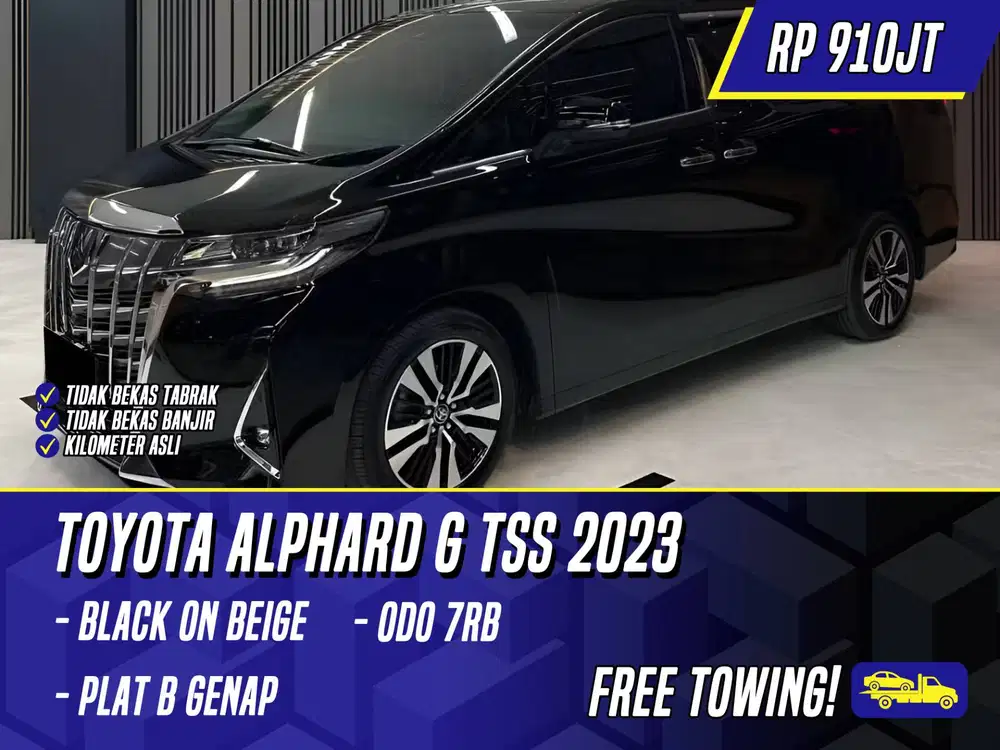 Toyota Alphard G TSS 2023 Black on Beige Hitam