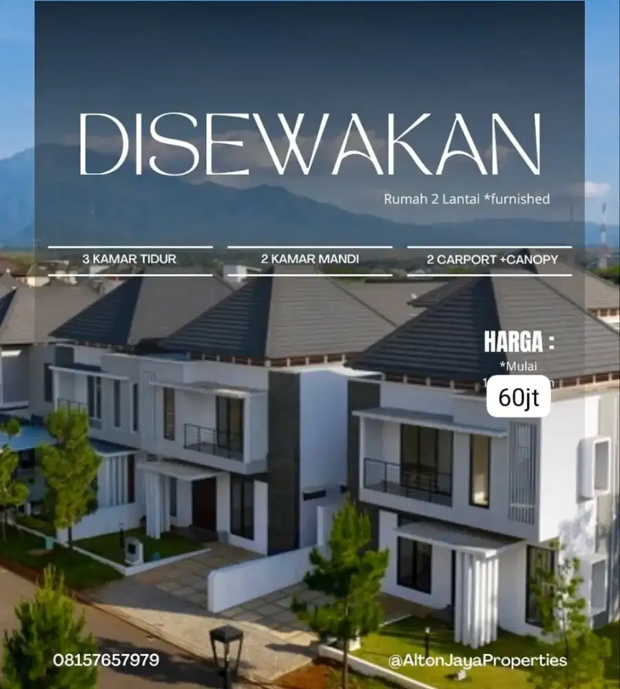 Sewa/kontrak 2LT/FURNISHED/3Kmr KEDATON BSB citraland hilago BU CEPAT