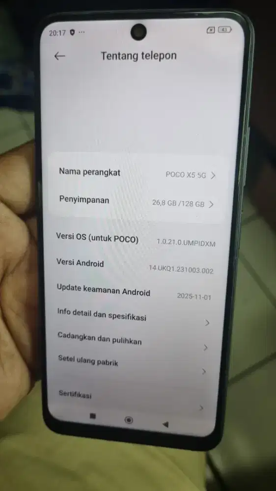 Xiaomi poco X5 6/128 batangan