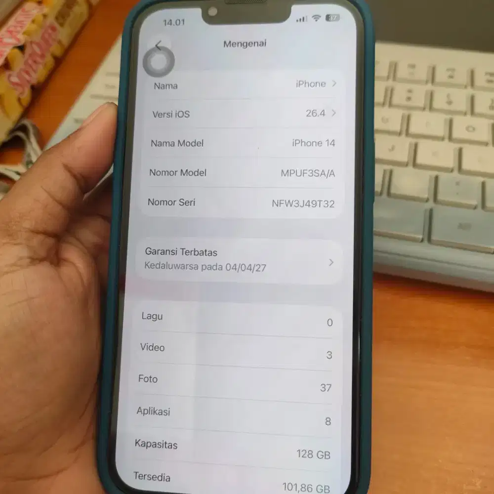 IPHONE 14 128 BH 100% MULUS