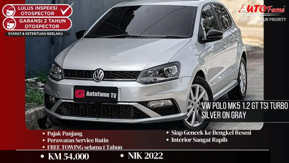 VW Polo MK5 1.2 GT TSi Turbo Silver On Gray NIK 2022 Akhir