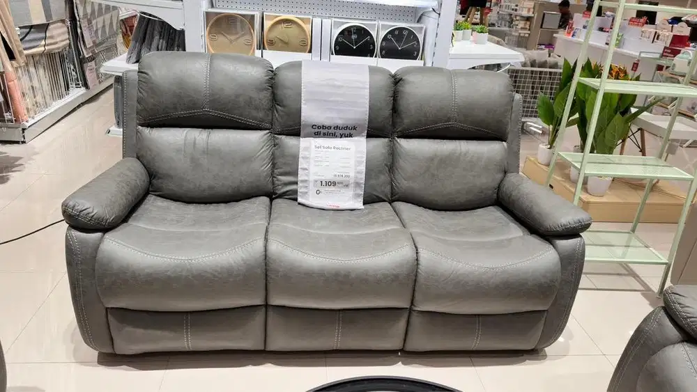 Sofa 3 Seater Recliner Gratis Kirim Pasang
