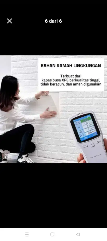 Wallpaper Dinding 3D Foam Motif Bata Putih 70x77cm Anti Air