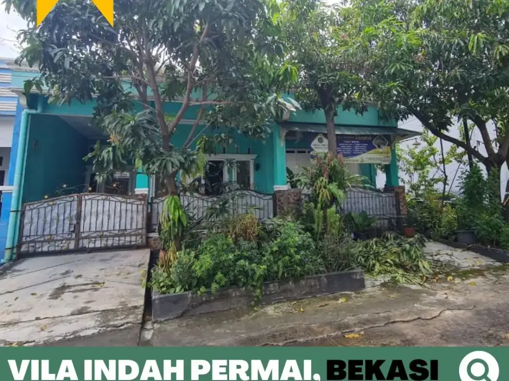 Rumah dijual Hook, Luas, Murah Vila Indah Permai, 7 Menit Stasiun Bekasi