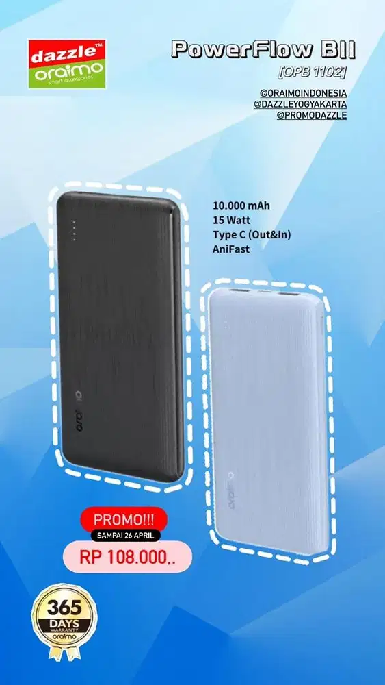 Powerbank Oraimo 10.000mAh OPB-1102