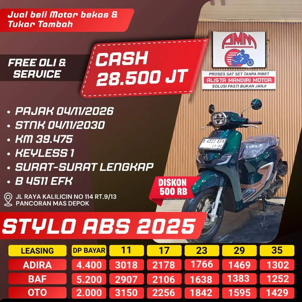 STYLO ABS 2025 PAJAK HIDUP CASH / KREDIT SPAYLATER INDODANA CC ALISTA