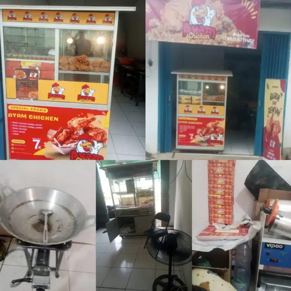 Gerobak cicken, alat pres, kompor dll