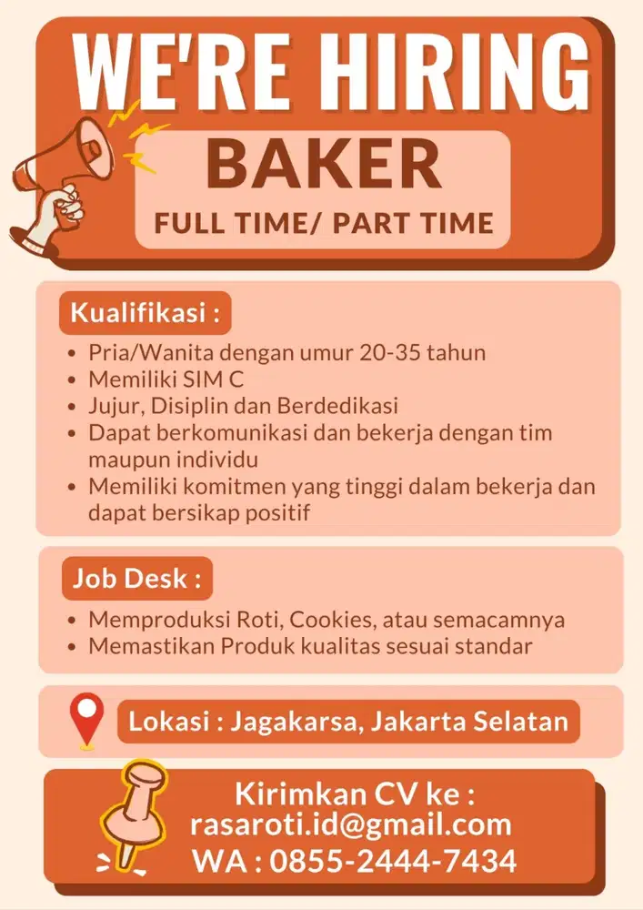 Lowongan Kerja Baker untuk Toko Roti