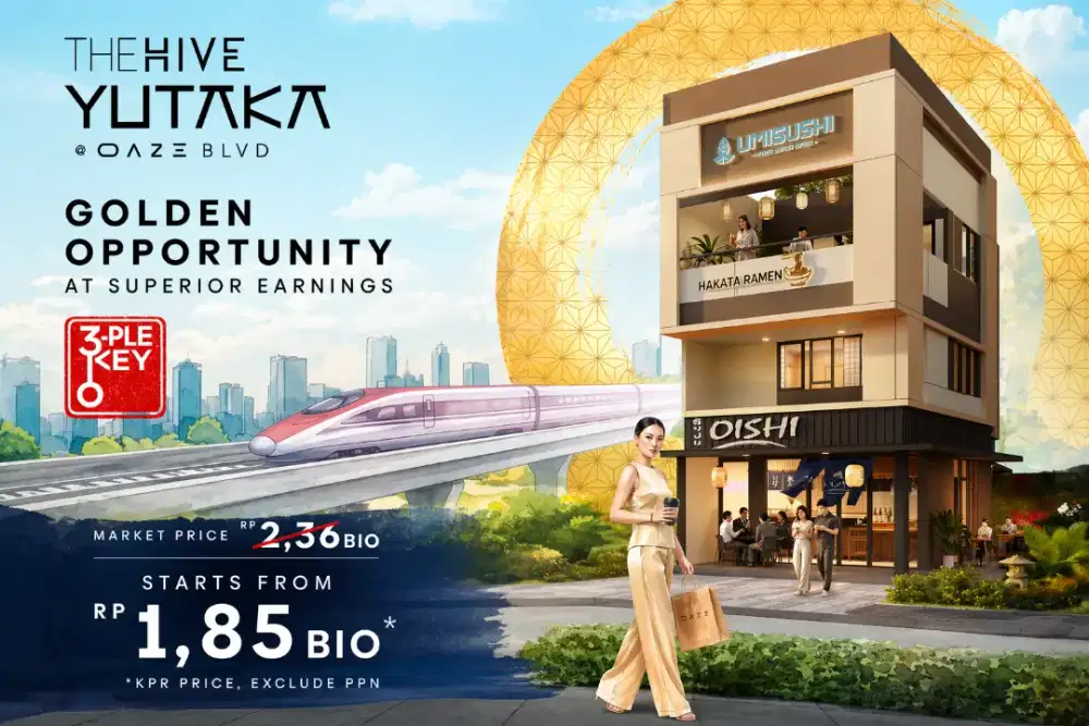 Ruko Premium The Hive Yutaka–Terbaru di Main Boulevard Lippo Cikarang