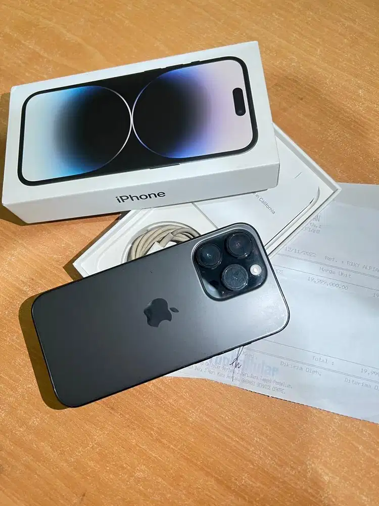 Iphone 14 pro 128 ibox space black no minus siap pakai mulus like new