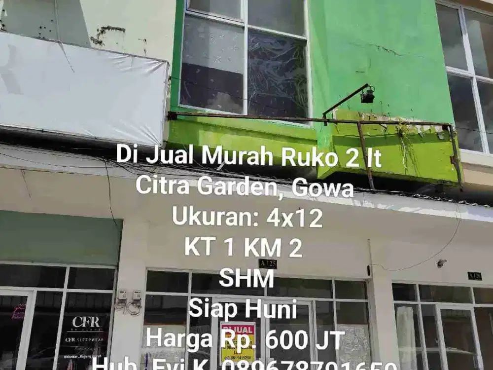 Di Jual Murah Ruko 2 lt, Citra Garden, Gowa