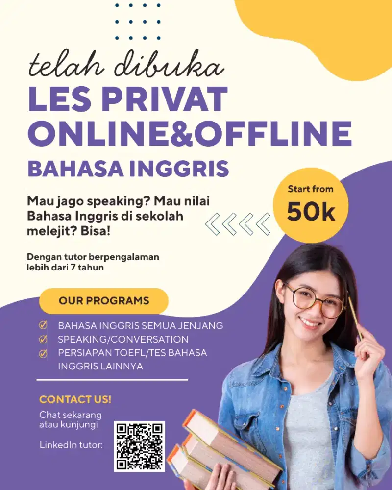 OPEN LES PRIVAT BAHASA INGGRIS ONLINE&OFFLINE